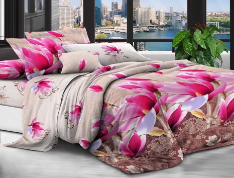 Євро набір постільної білизни 200*220 із полікотону №201229 Черешенька™