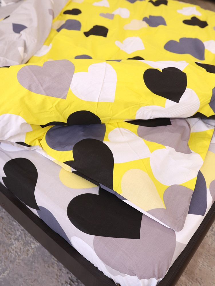 Полуторний набір постільної білизни 150*220 із Бязі "Gold" №151233AB Черешенка™