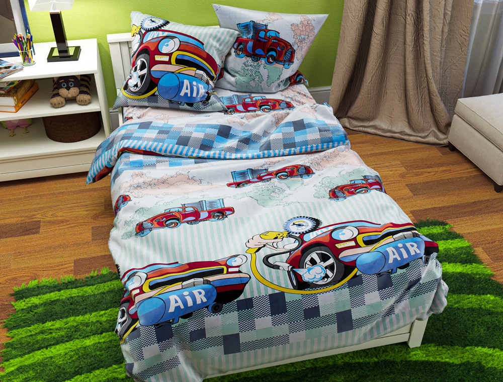 Полуторний набір постільної білизни 150*220 із Бязі "Gold" №164314 Черешенька™