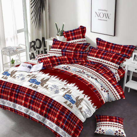 Ткань для постельного белья Бязь "Gold" Lux GL15370red