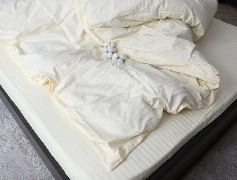 Двоспальний набір постільної білизни 180*220 зі Страйп Сатину №11-0507 Черешенка™