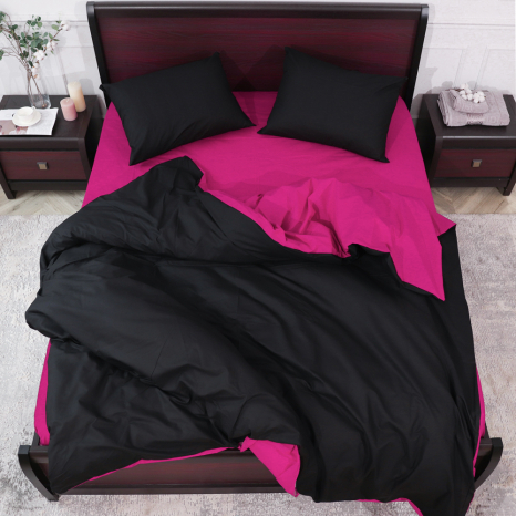 Полуторный набор однотонного постельного белья 150*220 из Бязи "Gold" №155515AB Черешенка™