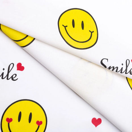 Тканина для постільної білизни Бязь "Gold" Lux "Посмішка" GL1363 (A+B) - (50м+50м)