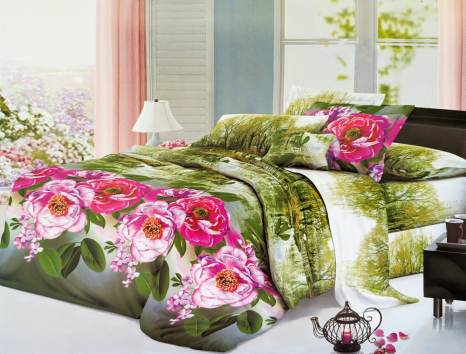 Двоспальний набір постільної білизни 180*220 із полікотону №20116 Черешенька™