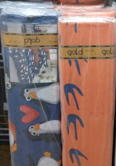 Тканина для постільної білизни Бязь "Gold" Lux дитяча "Милі пінгвіни" GLB228 (A+B) - (50м+50м)