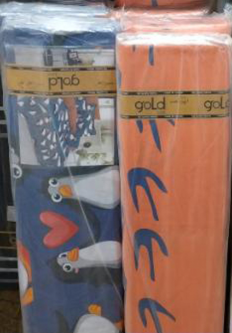 Тканина для постільної білизни Бязь "Gold" Lux дитяча "Милі пінгвіни" GLB228 (A+B) - (50м+50м)