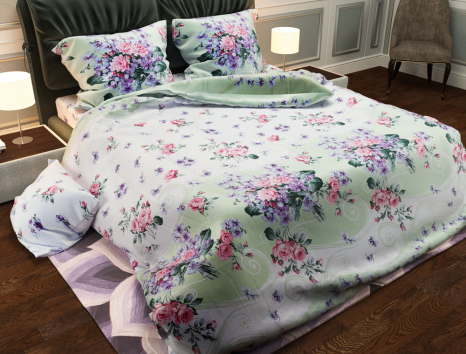 Ткань для постельного белья Бязь "Gold" Lux GL6963green