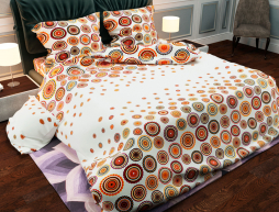 Тканина для постільної білизни Бязь "Gold" Lux "Кольорові шестерні" GL869