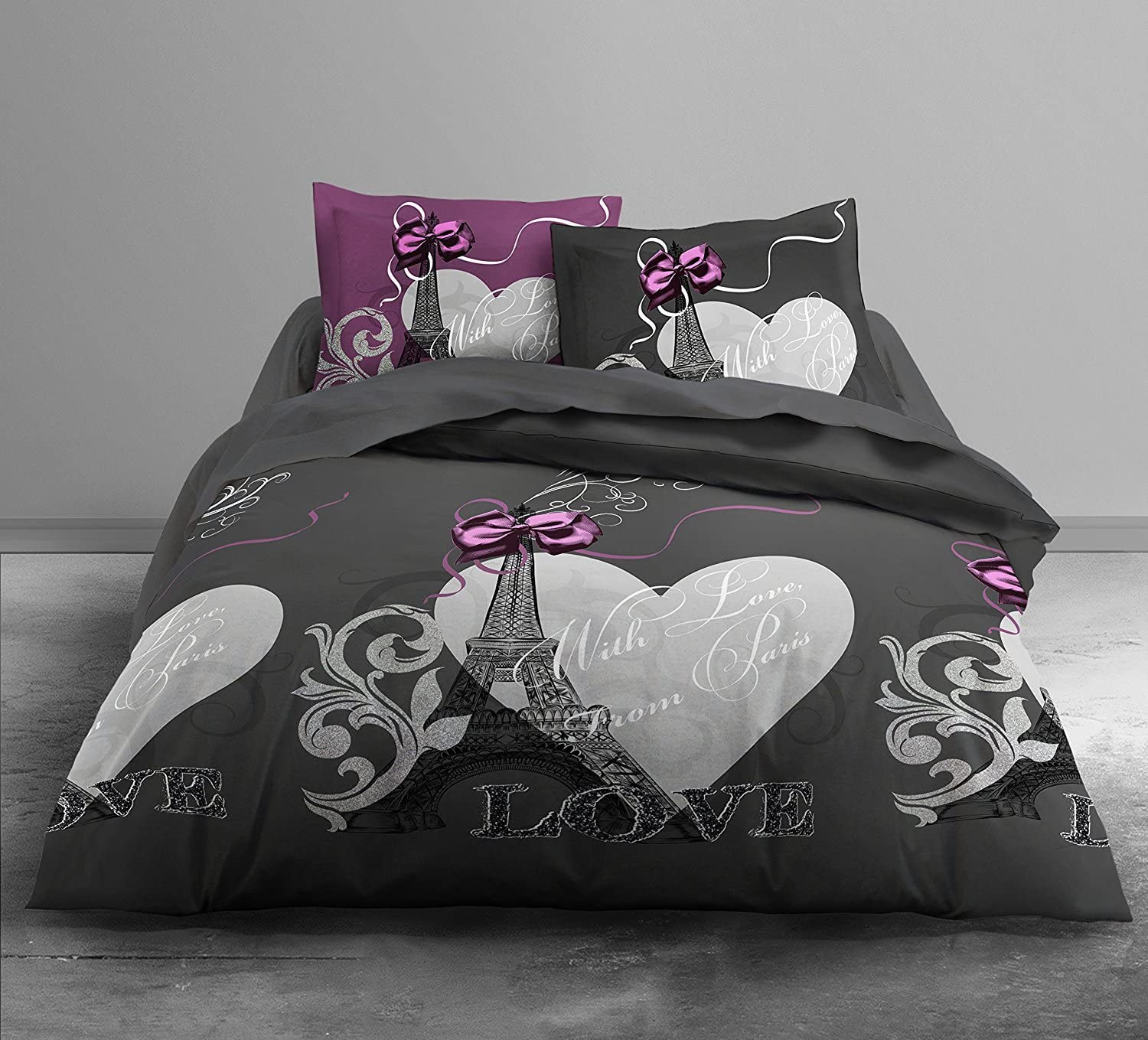 Тканина для постільної білизни Бязь "Gold" Lux "Місто любові" GL3852 (A+B) - (50м+50м)