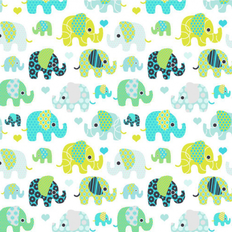 Ткань для постельного белья Фланель (байка) детcкая FLB1036green