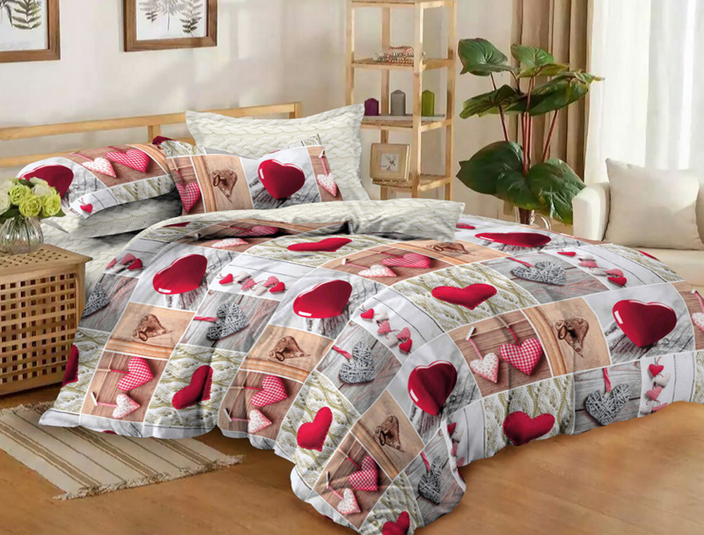 Евро макси набор постельного белья 200*220 из Сатина №018 Черешенка™