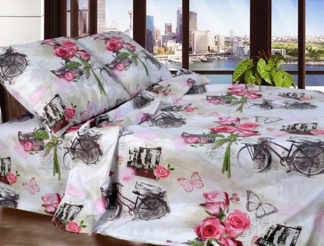 Євро-максі набір постільної білизни 200*220 із Бязі "Gold" з простирадлом на резинці №147237 Черешенька™