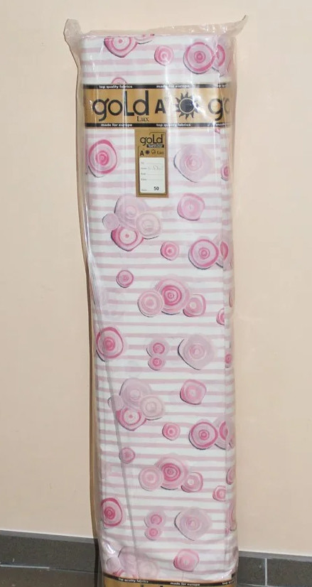 Тканина для постільної білизни Бязь "Gold" Lux "Абстрактний принт (рожевий)" GL4077