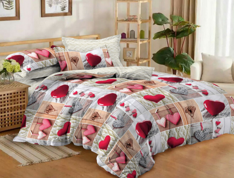 Сімейний набір постільної білизни із Сатину №018 Черешенка™