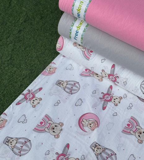Детская ткань для постельного белья Ранфорс R-11-87pink (30м)