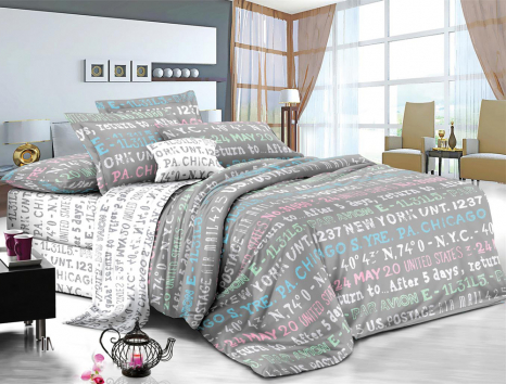 Сімейний набір постільної білизни із Ранфорсу №18683AB Черешенка™