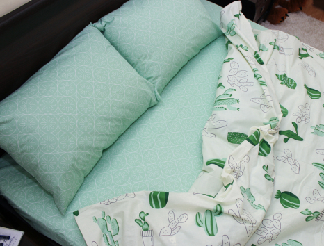 Полуторний набір постільної білизни 150*220 із Бязі "Gold" №152915AB Черешенка™