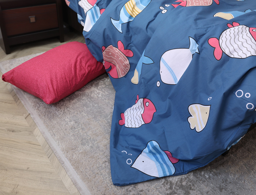 Полуторний набір постільної білизни 150*220 із Бязі "Gold" №151270AB Черешенка™