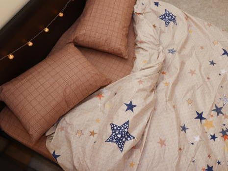 Полуторний набір постільної білизни 150*220 із Бязі "Gold" №151269AB Черешенка™