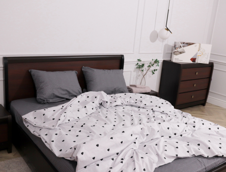 Полуторний набір постільної білизни 150*220 із Бязі "Gold" №155099AB Черешенка™