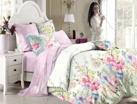 Ткань для постельного белья Сатин S12-2 (A+B) - (60м+60м)