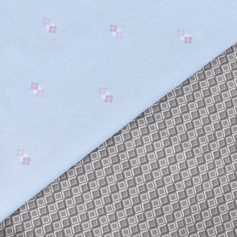 Ткань для постельного белья Бязь "Gold" Lux GL1899blue (A+B) - (50м+50м)