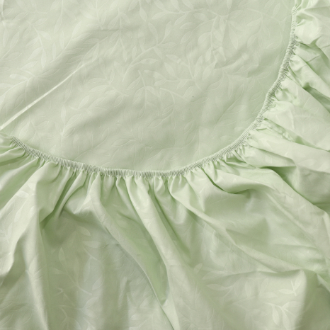 Простирадло на резинці (160*200*25) з гілочками на зеленому №8866