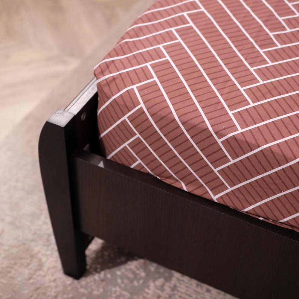 Простирадло на резинці (160*200*25) коричнева геометрія №661707