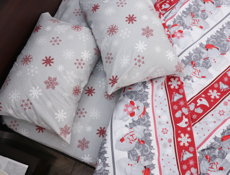 Полуторний набір постільної білизни 150*220 з Фланелі №954204AB Черешенка™