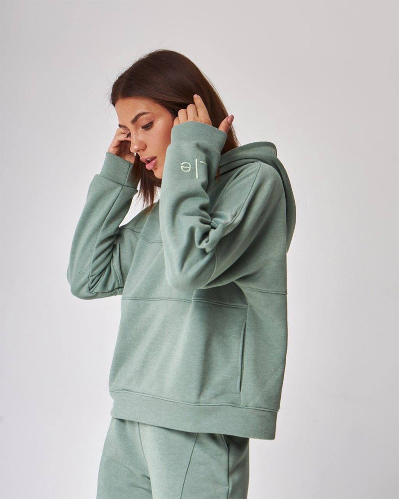 Жіночий спортивний костюм з капюшоном (Розмір S) фісташка №20222159