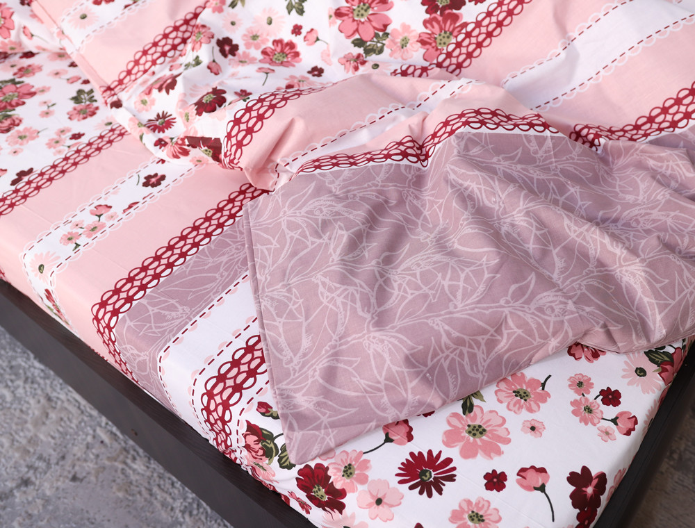 Полуторний набір постільної білизни 150*220 із Бязі "Gold" №152043 Черешенка™