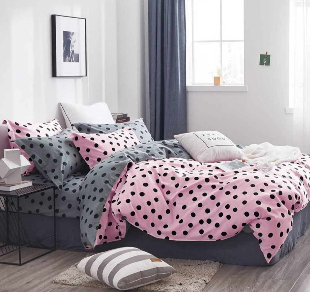 Ткань для постельного белья Бязь "Gold" Lux "Всеми любимый горошек" GL1624 (A+B) - (50м+50м)