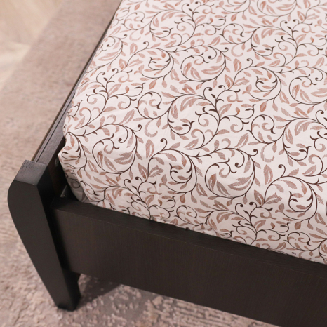 Простынь на резинке (140*200*25) бежевый вензель №663010