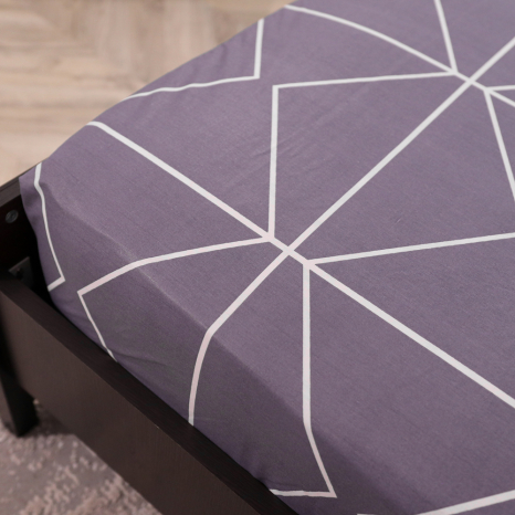 Простирадло на резинці (160*200*25) сіра геометрія №66867