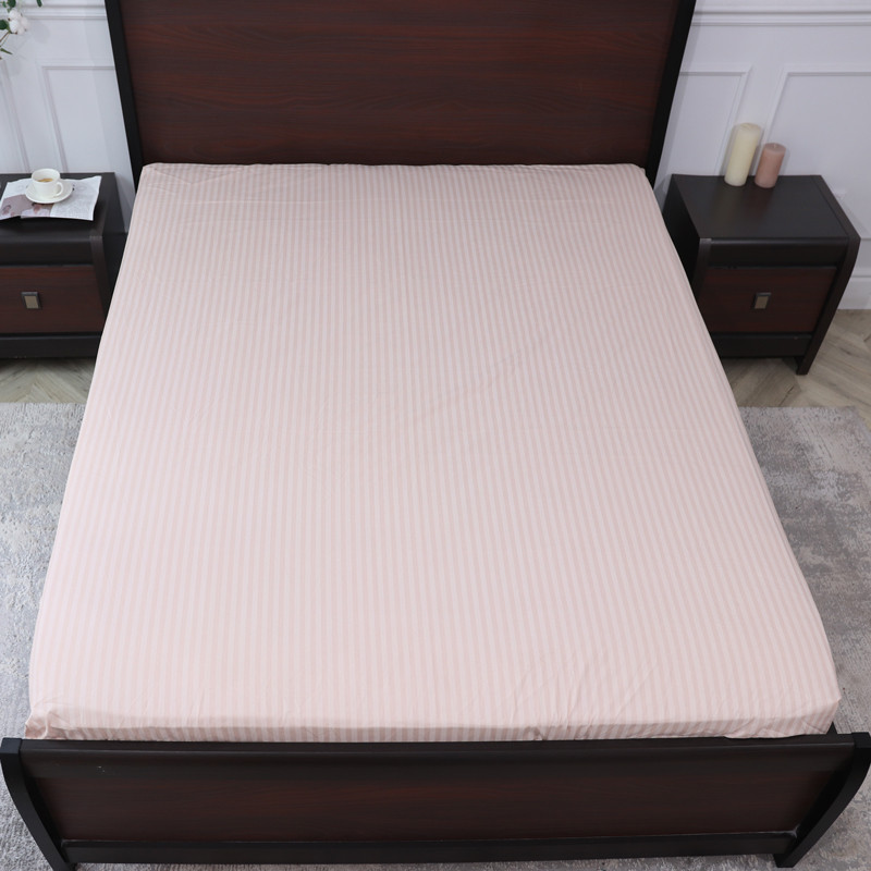 Простирадло на резинці (160*200*25) смугасте персикове №10024