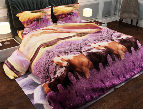 Полуторний набір постільної білизни 150*220 із Ранфорсу №186489AB Черешенка™