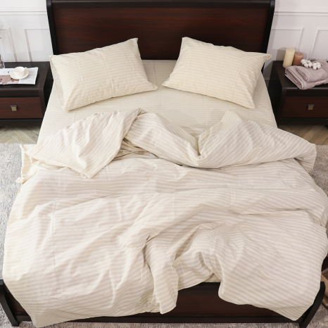 Євро-максі набір смугастої постільної білизни 200*220 із Бязі "Gold" №156612 Черешенка™