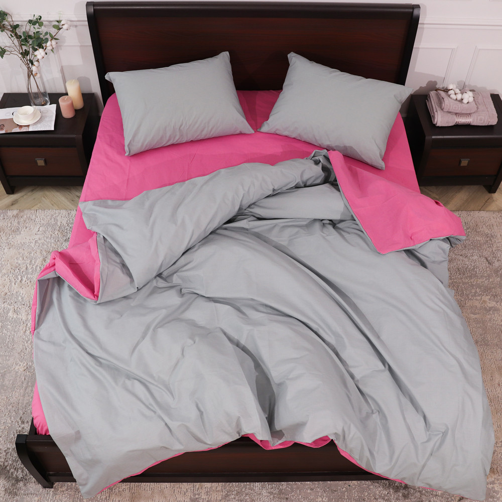 Двоспальний набір однотонної постільної білизни 180*220 із Бязі "Gold" №155512AB Черешенка™