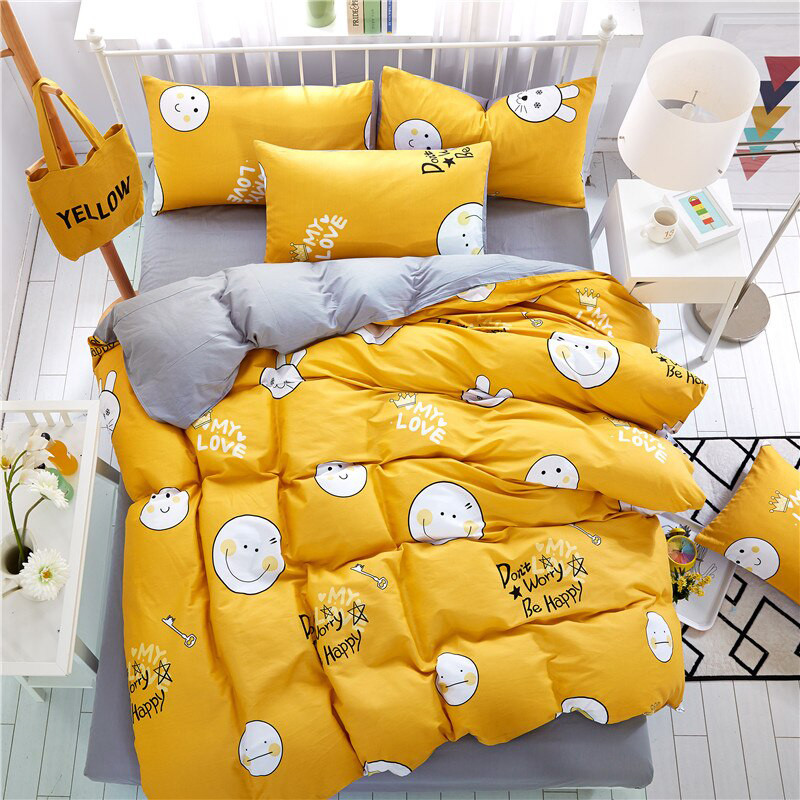 Тканина для постільної білизни Бязь "Gold" Lux дитяча "Будь щасливим моє кохання" GLB159 (A+B) - (50м+50м)