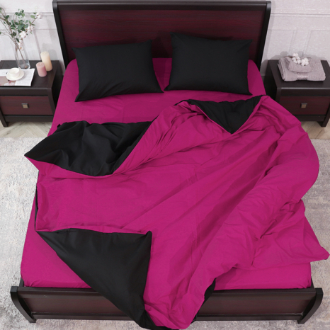 Сімейний набір однотонної постільної білизни із Бязі "Gold" №155515AB Черешенка™