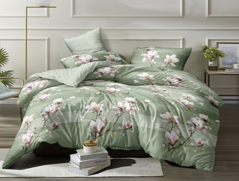 Євро-максі набір постільної білизни 200*220 із Сатину №1777 Черешенка™