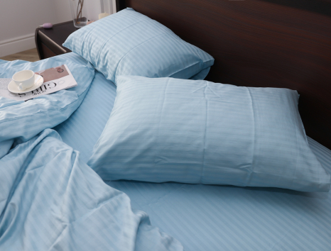 Двоспальний набір постільної білизни 180*220 зі Страйп Сатину №14-4313 Черешенка™