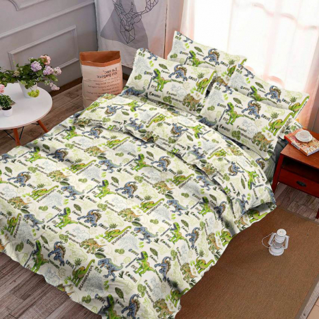 Ткань для постельного белья Бязь "Gold" Lux детская "Мир динозавров (желтый)" GLB224