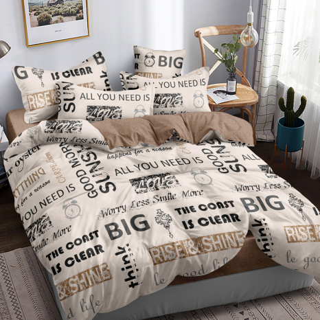 Двоспальний набір постільної білизни 180*220 із Бязі "Gold" з простирадлом на резинці №144975 Черешенка™