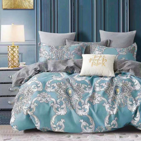 Двуспальный набор постельного белья 180*220 из Бязи "Gold" с простынью на резинке №144677AB Черешенка™