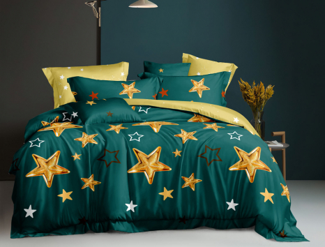 Двоспальний набір постільної білизни 180*220 із Сатину №140AB Черешенка™