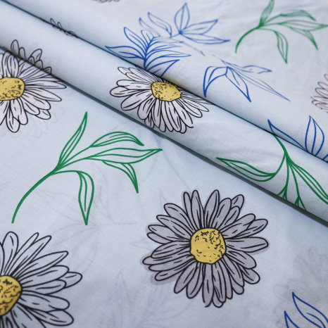 Тканина для постільної білизни Бязь "Gold" Lux "Рай" GL15380blue (A+B) - (50м+50м)