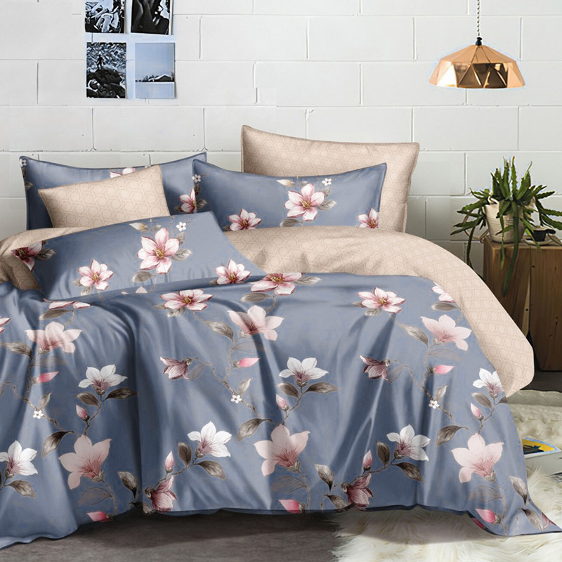 Сімейний набір постільної білизни із Бязі "Gold" з простирадлом на резинці №144961AB Черешенка™