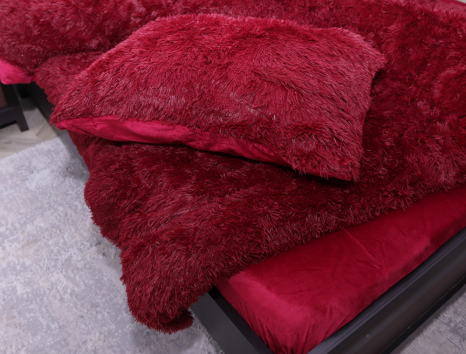 Евро-макси набор постельного белья 200*230 Плюш Травка №EL-02 Черешенка™