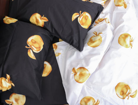 Полуторный набор постельного белья 150*220 из Сатина №029AB Черешенка™